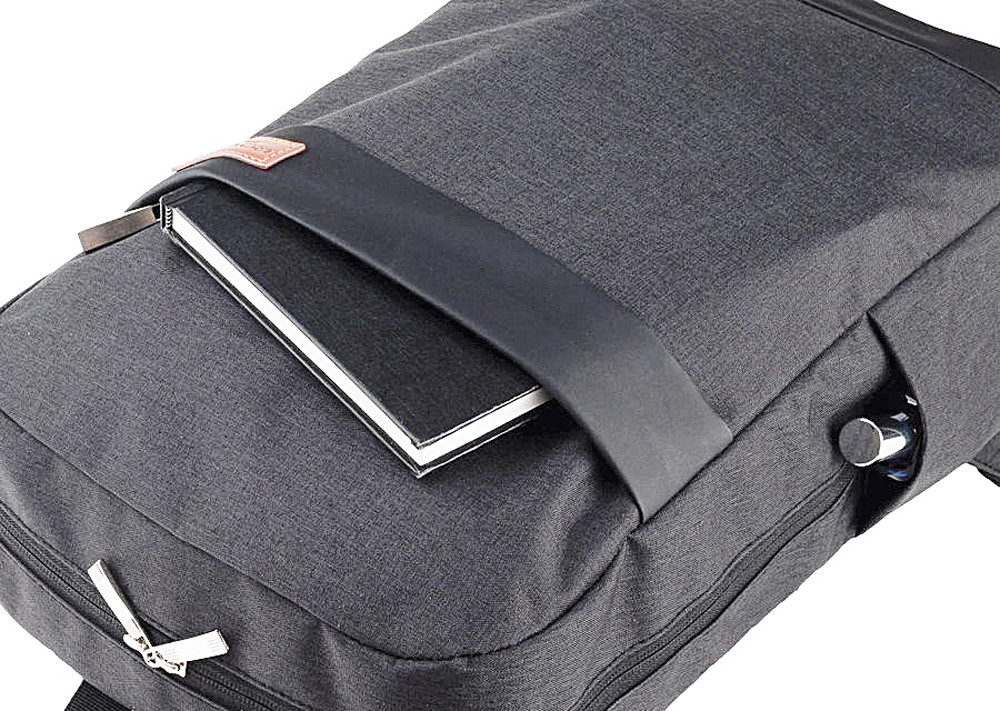 Tmavě šedý zipový městský batoh na notebook Dacian