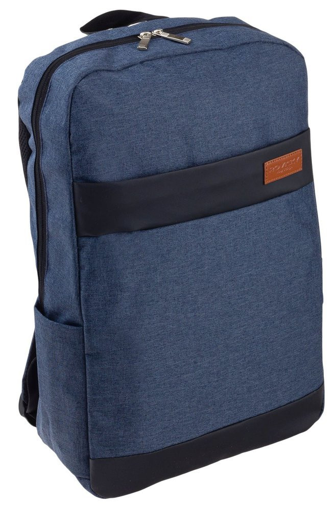 Tmavě modrý zipový městský batoh na notebook Dacian