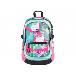 Růžovozelený zipový voděodolný dívčí školní batoh Haroula