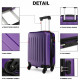 Fialový cestovní kvalitní prostorný velký kufr Bartie