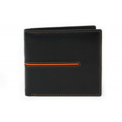 Černooranžová pánská kožená peněženka Germund