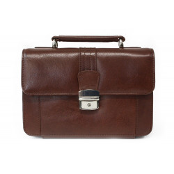 Hnědá pánská kožená etue se sklápěcím registrem a držadlem Cooper