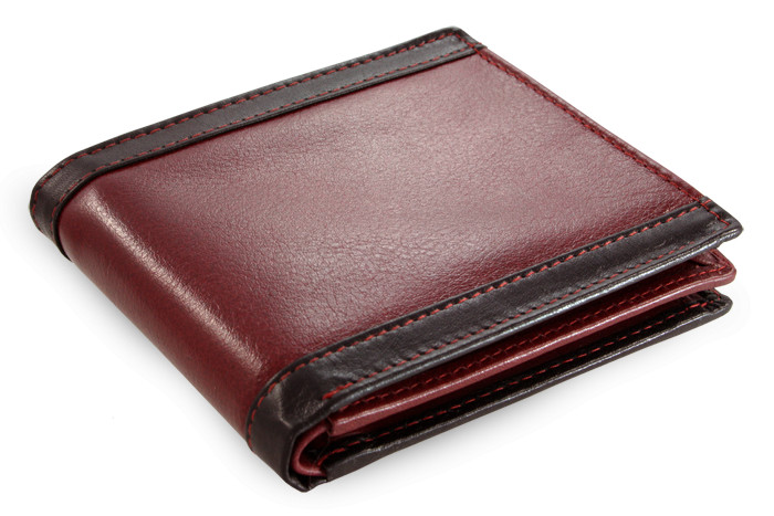 Červenočerná pánská kožená peněženka Elof