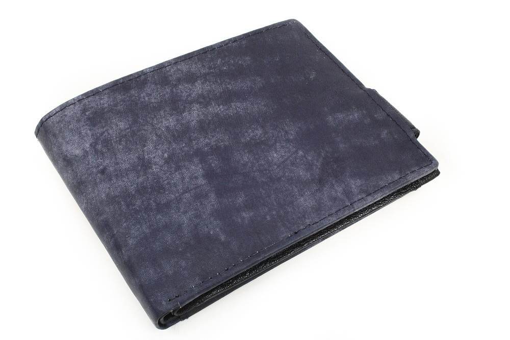 Modrá pánská kožená peněženka ve stylu JEANS Andre