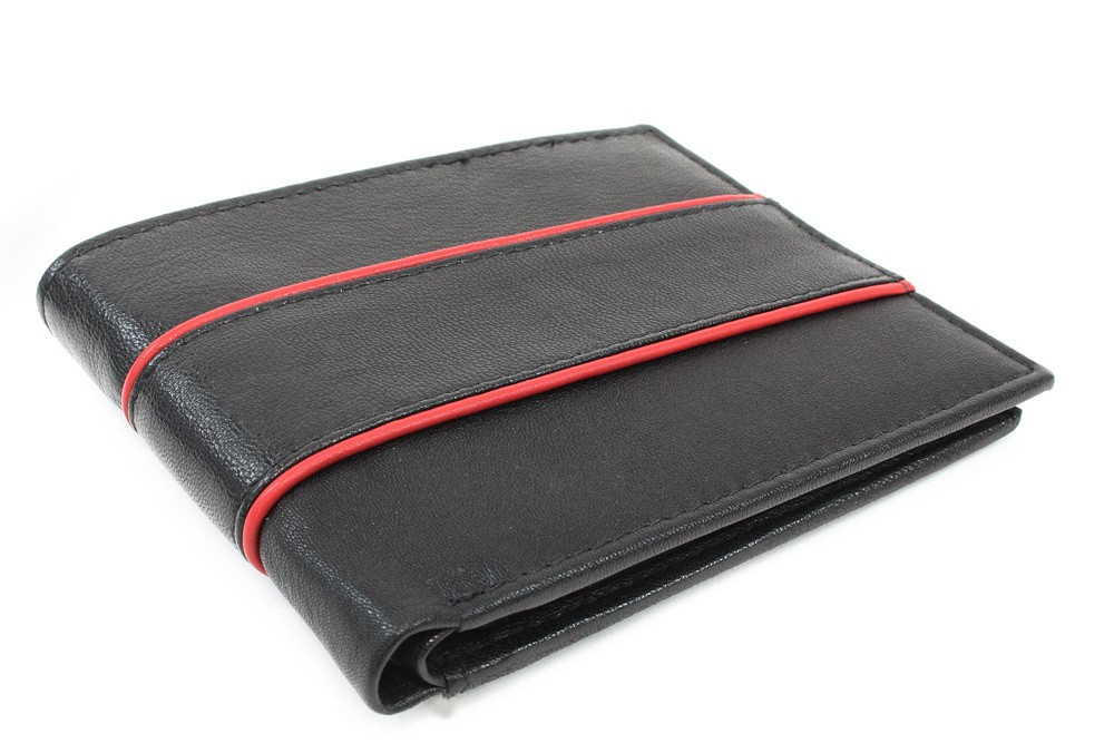 Černočervená kožená peněženka - dokladovka Solbritt