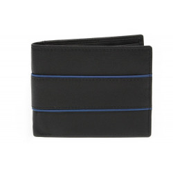 Černomodrá kožená peněženka - dokladovka Solbritt