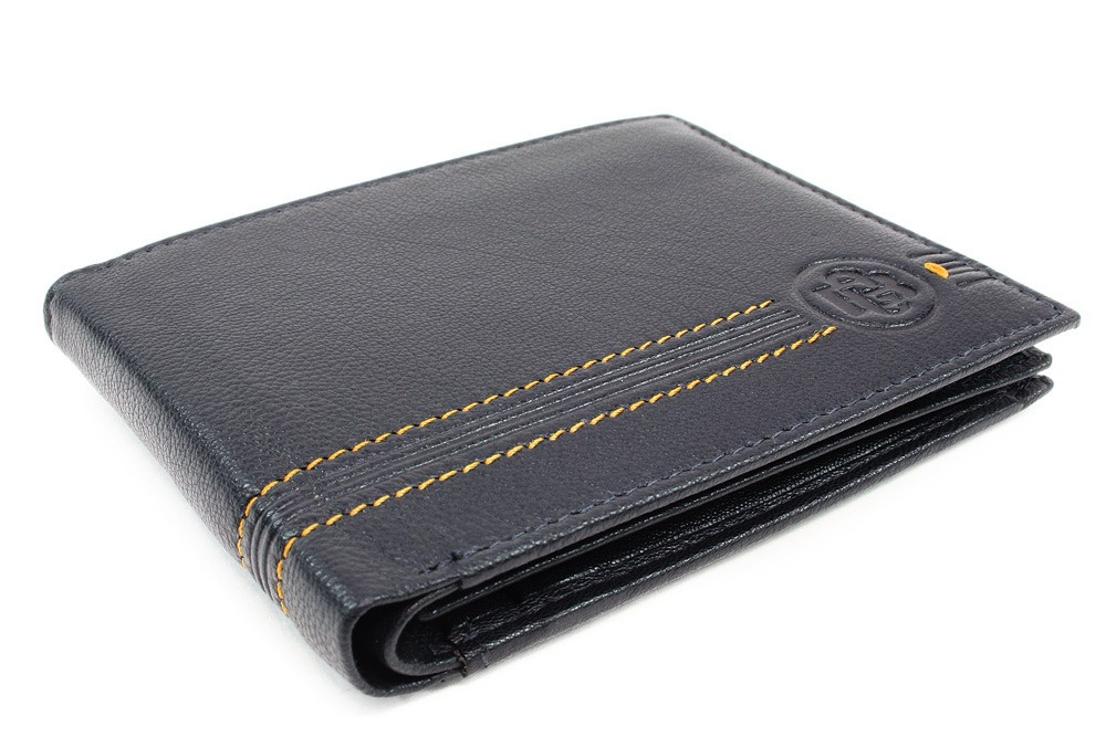 Tmavě modrá pánská kožená peněženka Majvor