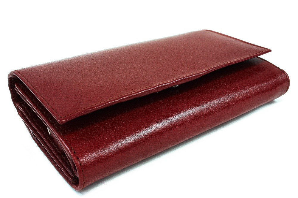 Tmavě červená dámská kožená klopnová peněženka Ingemar