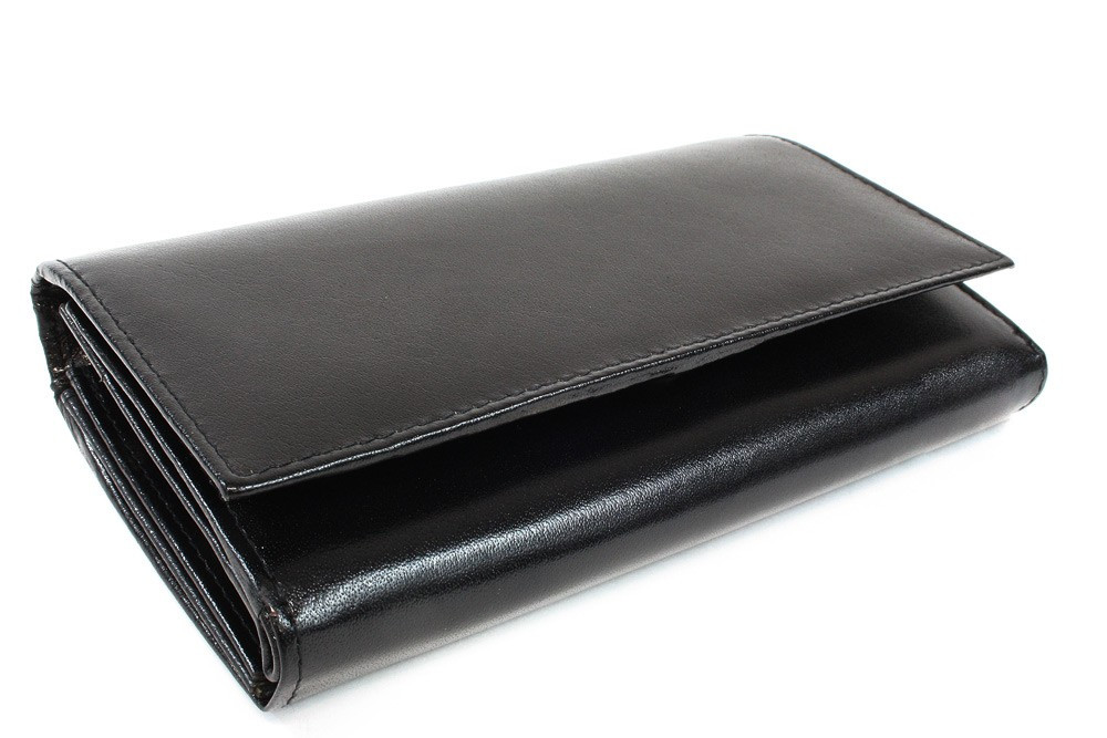 Černá dámská kožená klopnová peněženka Ingemar