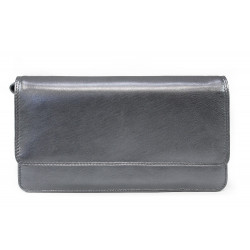 Tmavě stříbrné kožené dámské psaníčko Lunaries