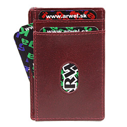 Červená jednoduchá kožená dokladovka Leif