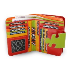 Dámská barevná kožená peněženka s motivem puzzle Kenzie