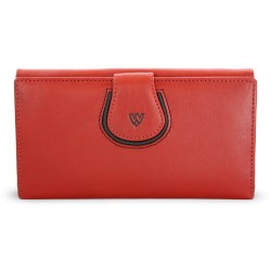 Červená dámská kožená rámová peněženka Lilah