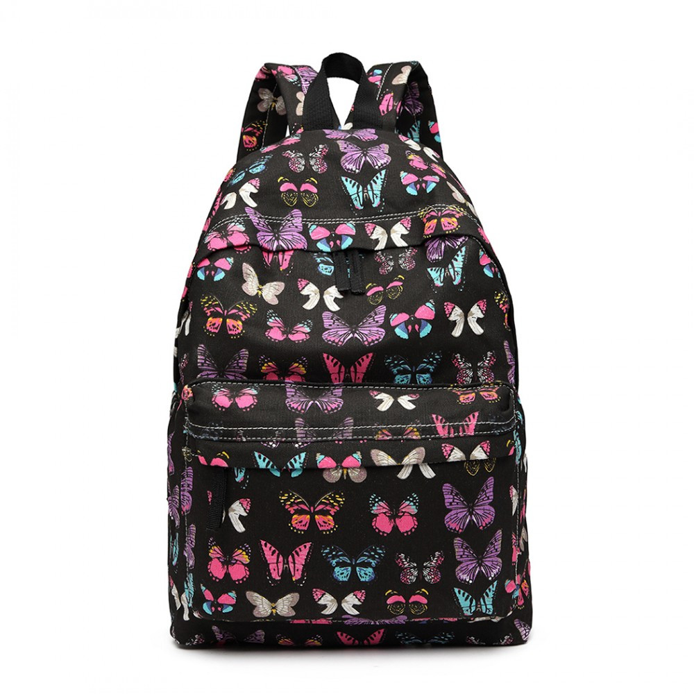 Černý netradiční batoh s motivem motýlů Talmai