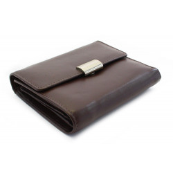 Tmavě hnědá dámská kožená peněženka s klopnou Kajsa