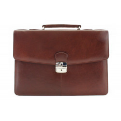 Hnědá manažerská aktovka z pravé kůže Olliver