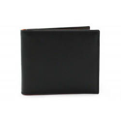 Černooranžová pánská kožená dolarovka s klipem Marit