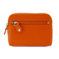 Oranžová dámská kožená etue s kroužkem na klíče Angie