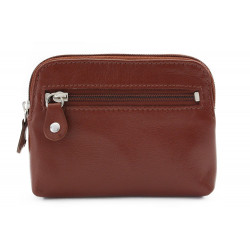 Hnědá dámská kožená etue s kroužkem na klíče Angie