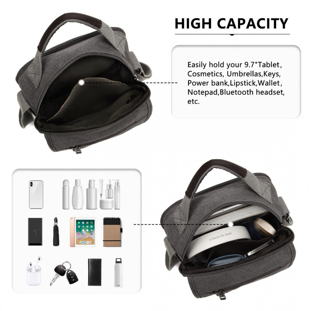 Šedá pánská textilní crossbody taška Concepción