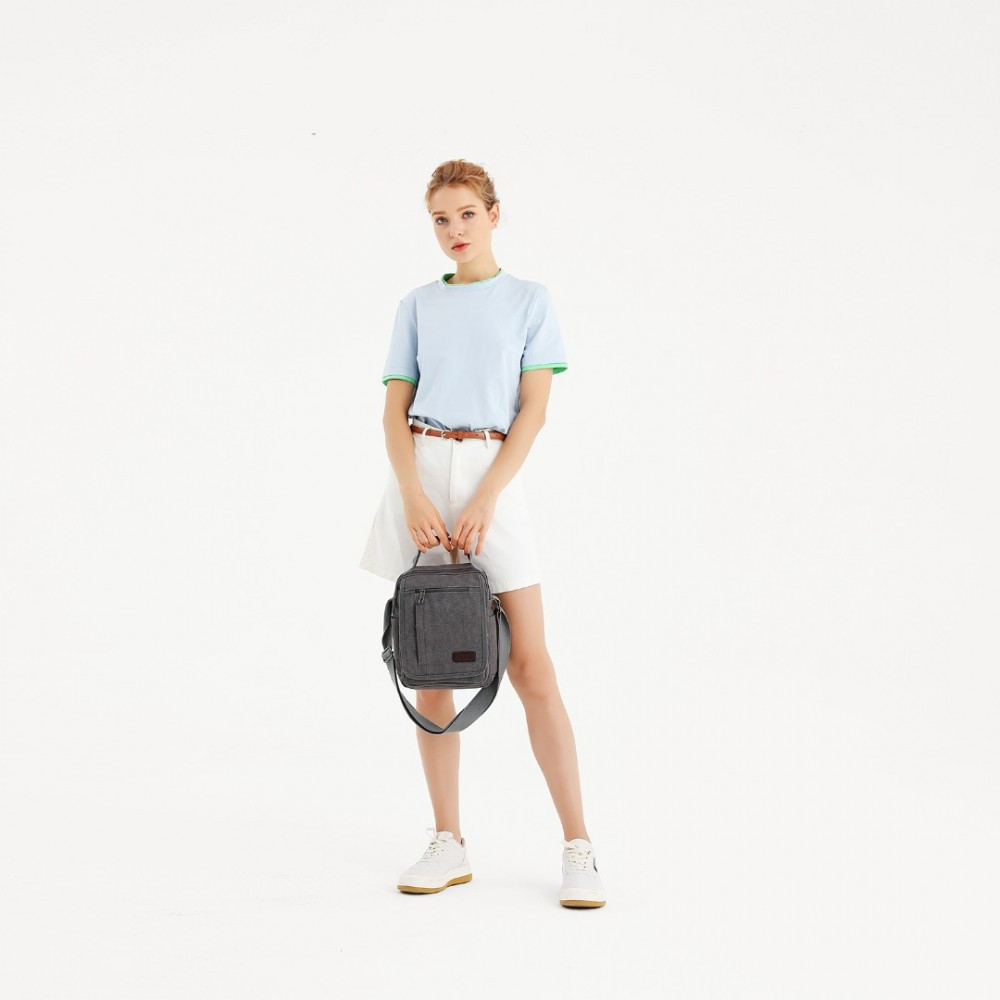 Šedá pánská textilní crossbody taška Concepción