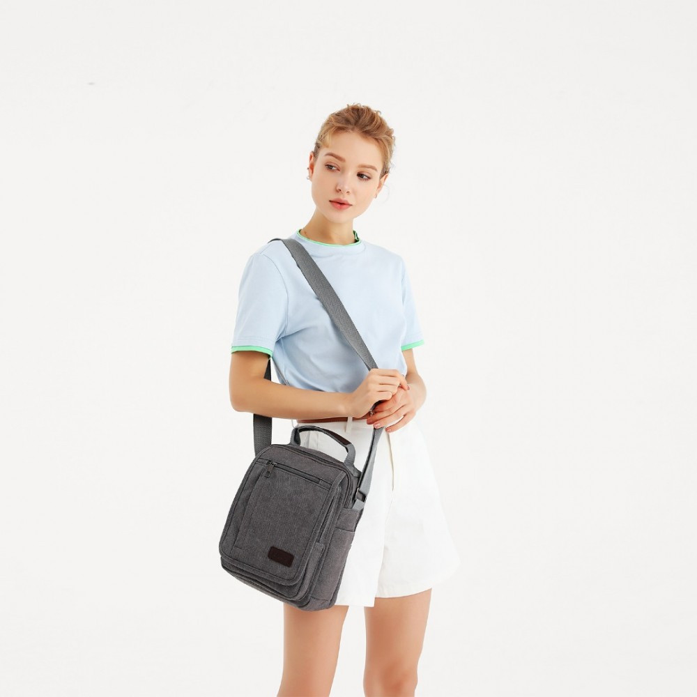 Šedá pánská textilní crossbody taška Concepción