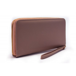 Tmavě růžová zipová dlouhá dámská peněženka Kauko