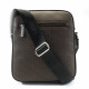 Tmavě hnědá pánská crossbody taška se vzorem Akseli