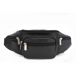 Černá kožená ledvinka Tienna