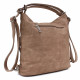Tmavě béžová dámská kabelka s kombinací batohu Adalyn
