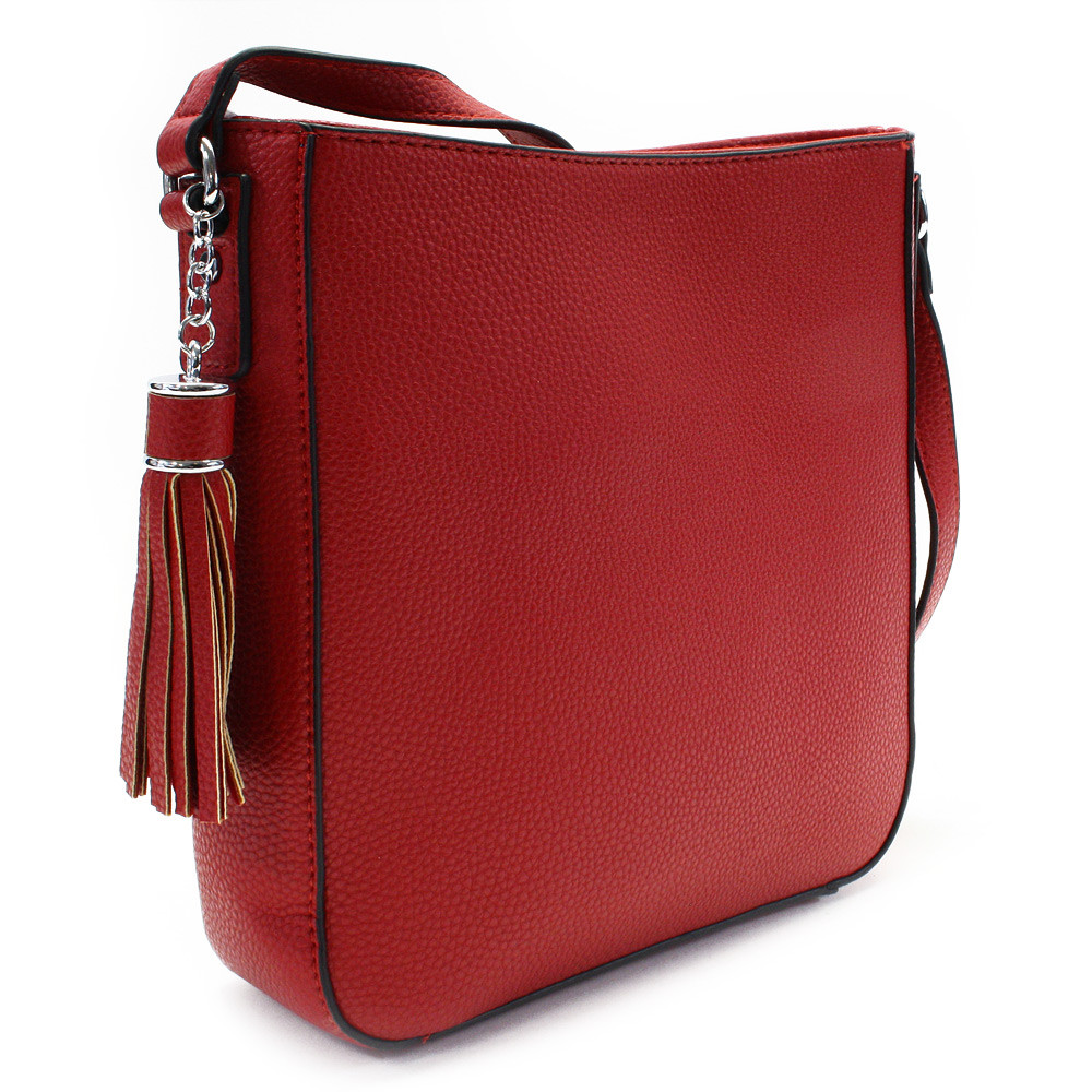 Červená zipová dámská crossbody kabelka Garreni