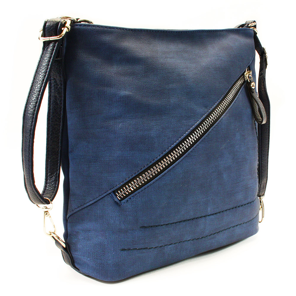 Tmavě modrá dámská kabelka s kombinací batohu Adalyn