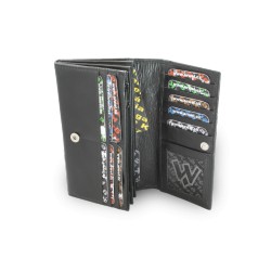 Černá dámská psaníčková kožená peněženka Esmel