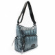Světle modrá prošívaná dámská zipová crossbody kabelka Avra