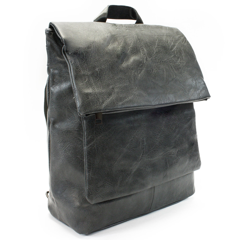 Tmavě šedý klopnový elegantní dámský batoh/kabelka Filikita