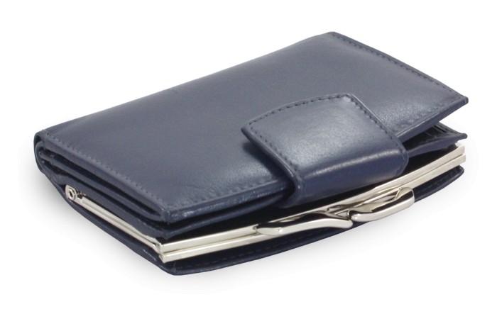 Modrá dámská kožená rámová peněženka Norah