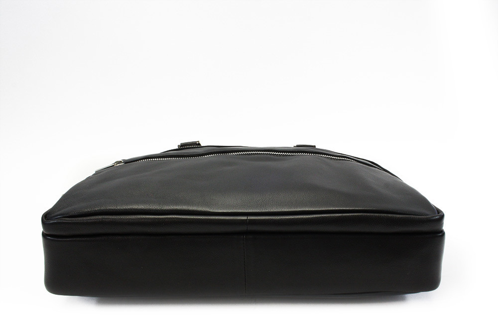 Černá kožená business taška na notebook Avgerinos