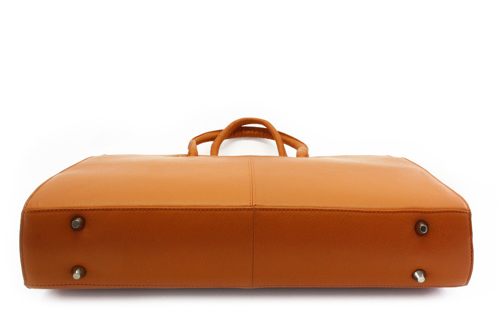 Oranžová zipová dámská kožená kabelka přes rameno Eirinis