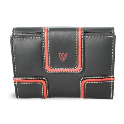 Černá dámská kožená peněženka s červeným lemováním Paislee