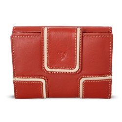 Červená dámská kožená peněženka s béžovým lemováním Paislee