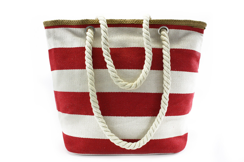 Červená textilní dámská plážová taška Julitta