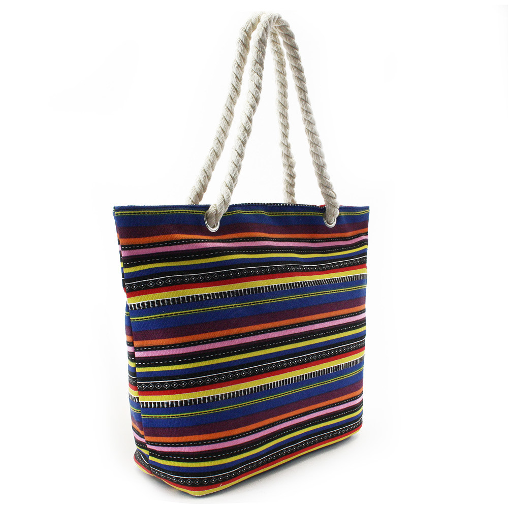 Fialová textilní dámská plážová taška Garyfallia