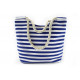 Modrobílá pruhovaná textilní dámská plážová taška Elesa