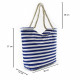 Modrobílá pruhovaná textilní dámská plážová taška Elesa