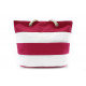 Růžovobílá pruhovaná textilní dámská plážová taška Despina