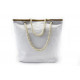 Bílá textilní dámská plážová taška s motivem kotvy Sarantis