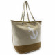 Béžová textilní dámská plážová taška s motivem kotvy Sarantis