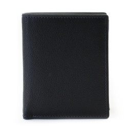 Černá pánská kožená peněženka s modrou zápinkou Jennie