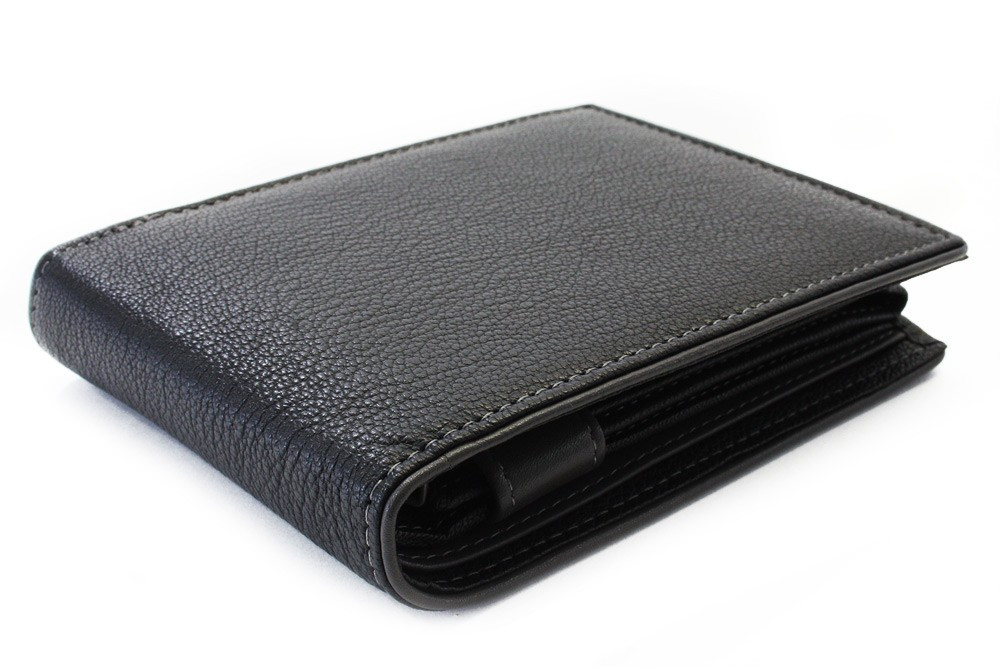 Černošedá pánská kožená peněženka Marston