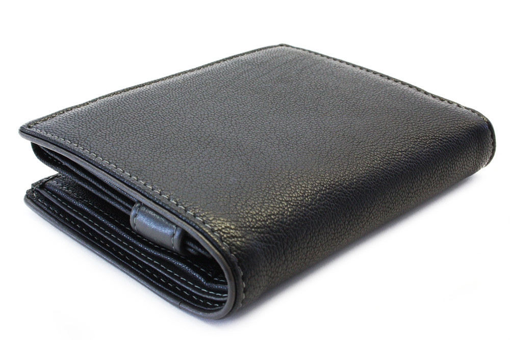 Černošedá pánská kožená peněženka s vnitřní zápinkou Jennie